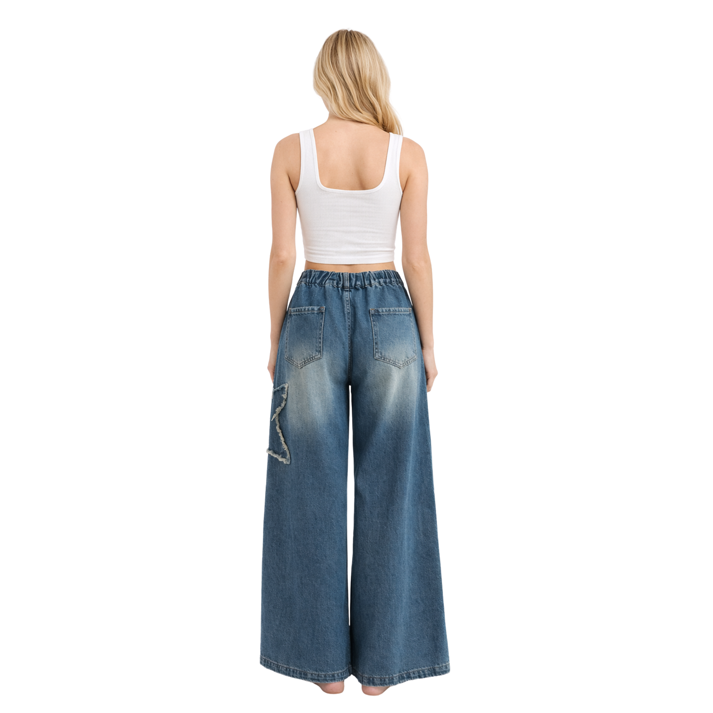 Frayed Star Ultra Wide Denim