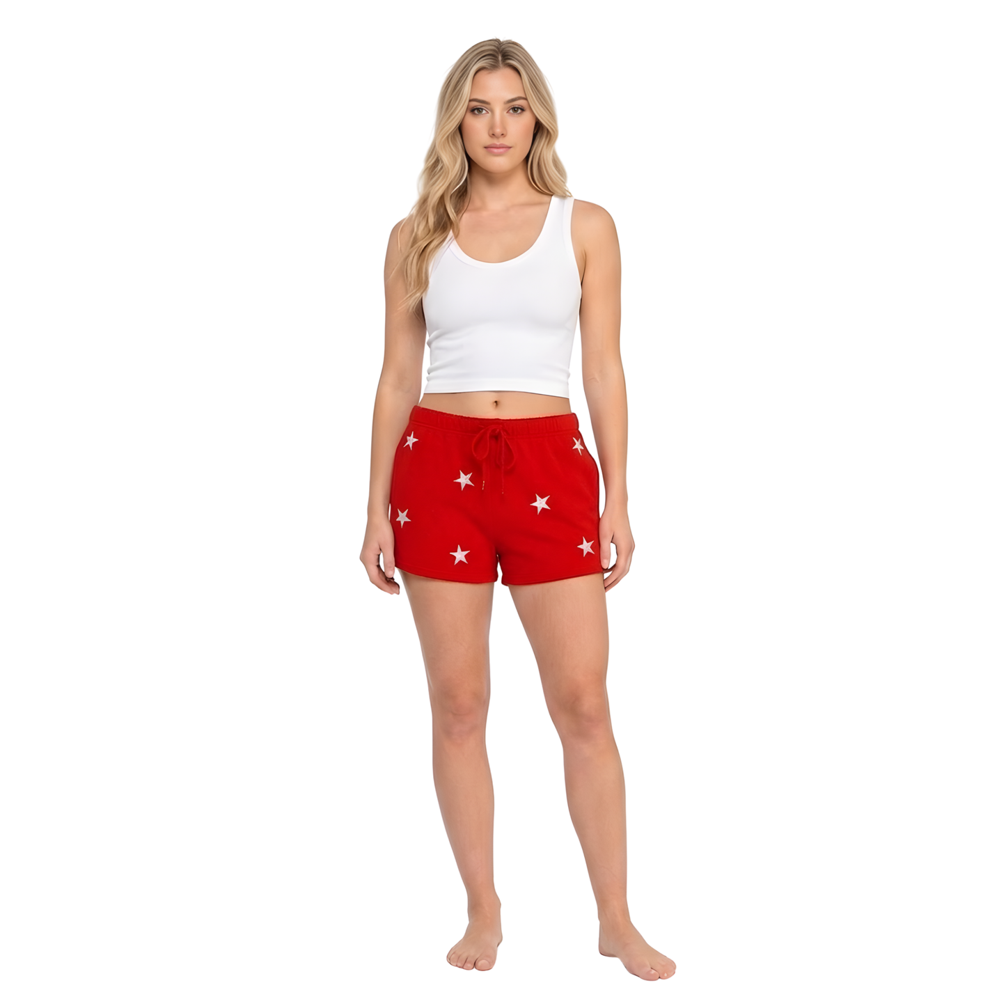Star Embroidery Fleece Shorts