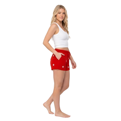 Star Embroidery Fleece Shorts