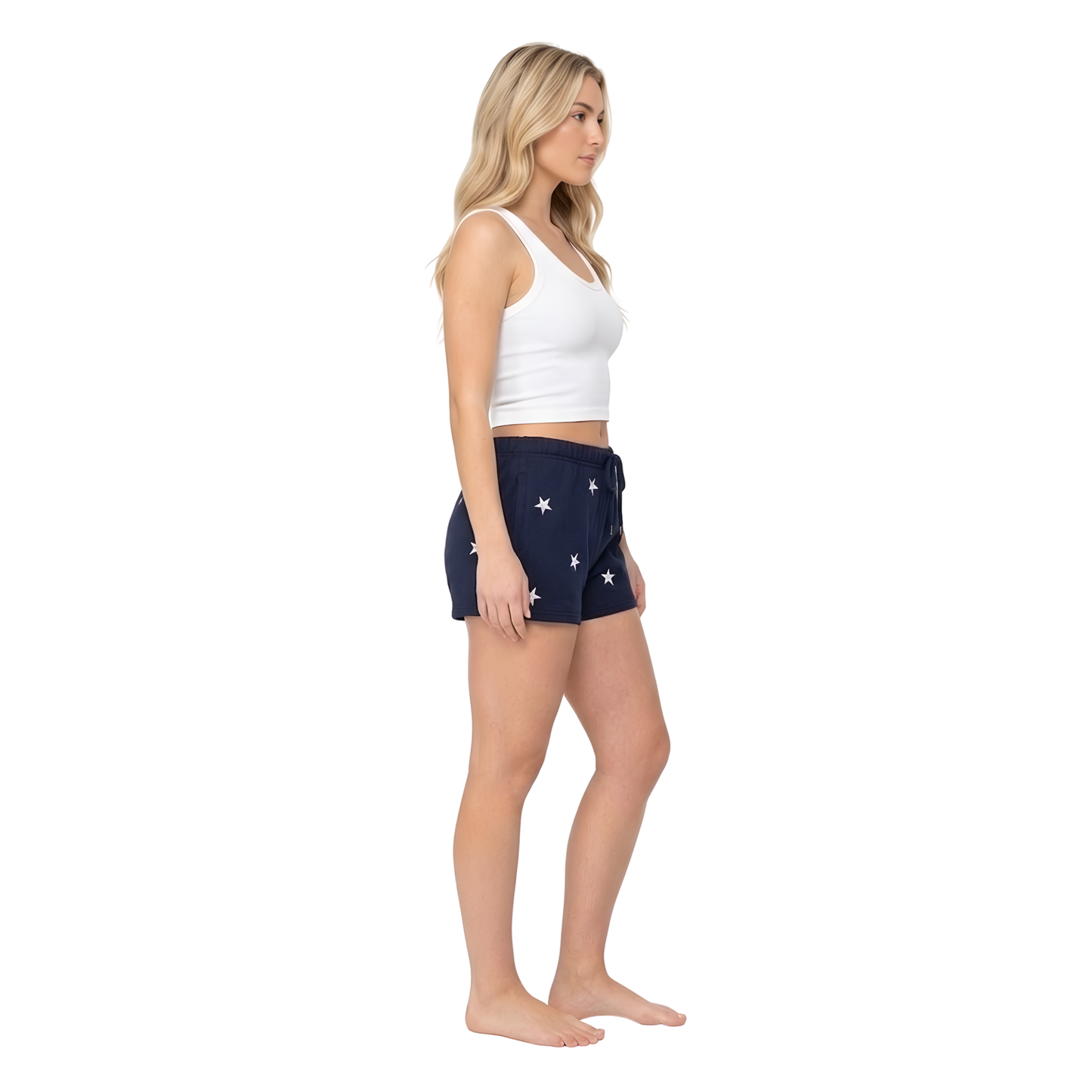 Star Embroidery Fleece Shorts