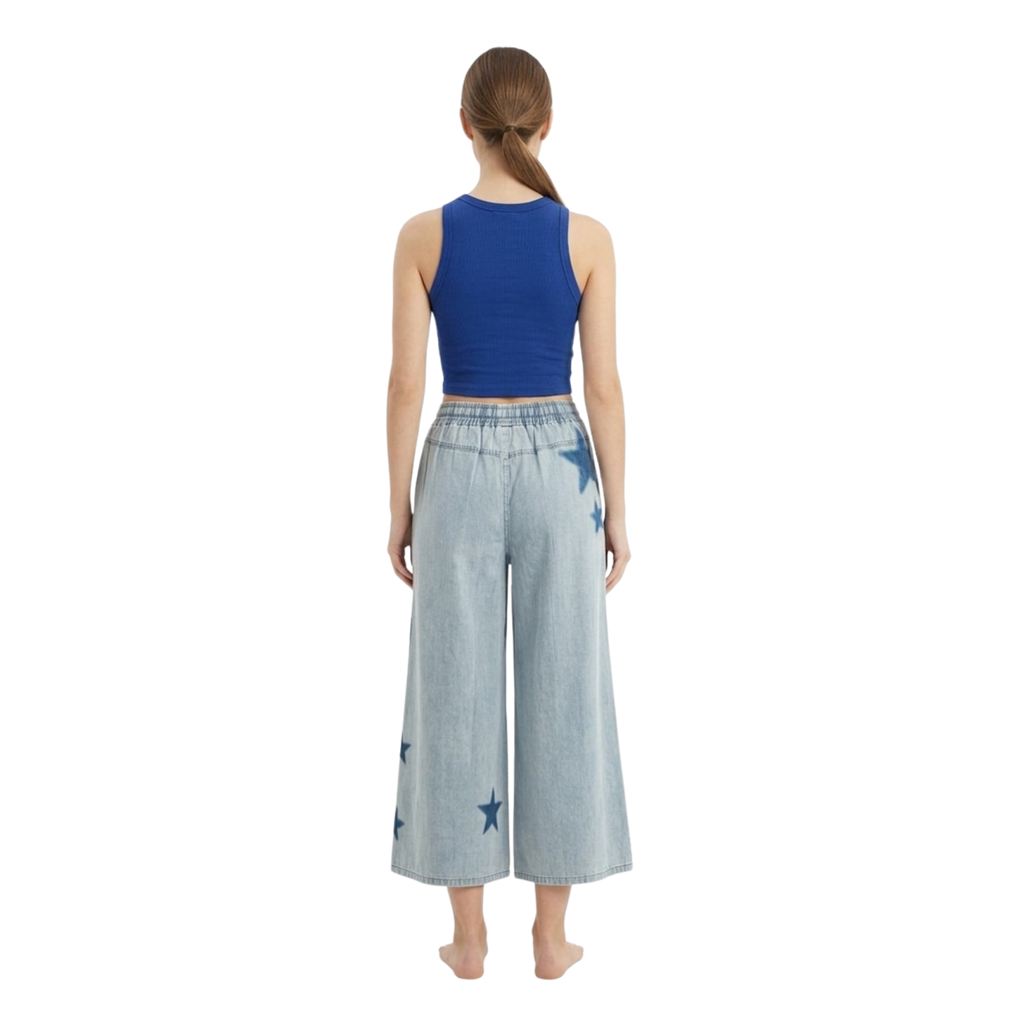 Starry Wide-Leg Denim Pants