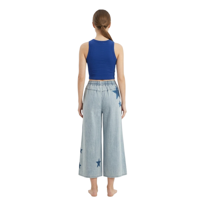Starry Wide-Leg Denim Pants