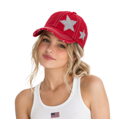 Vintage Glitter Star Cap