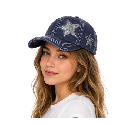 Vintage Glitter Star Cap