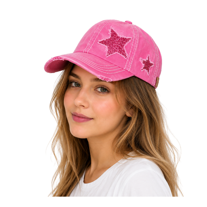 Vintage Glitter Star Cap