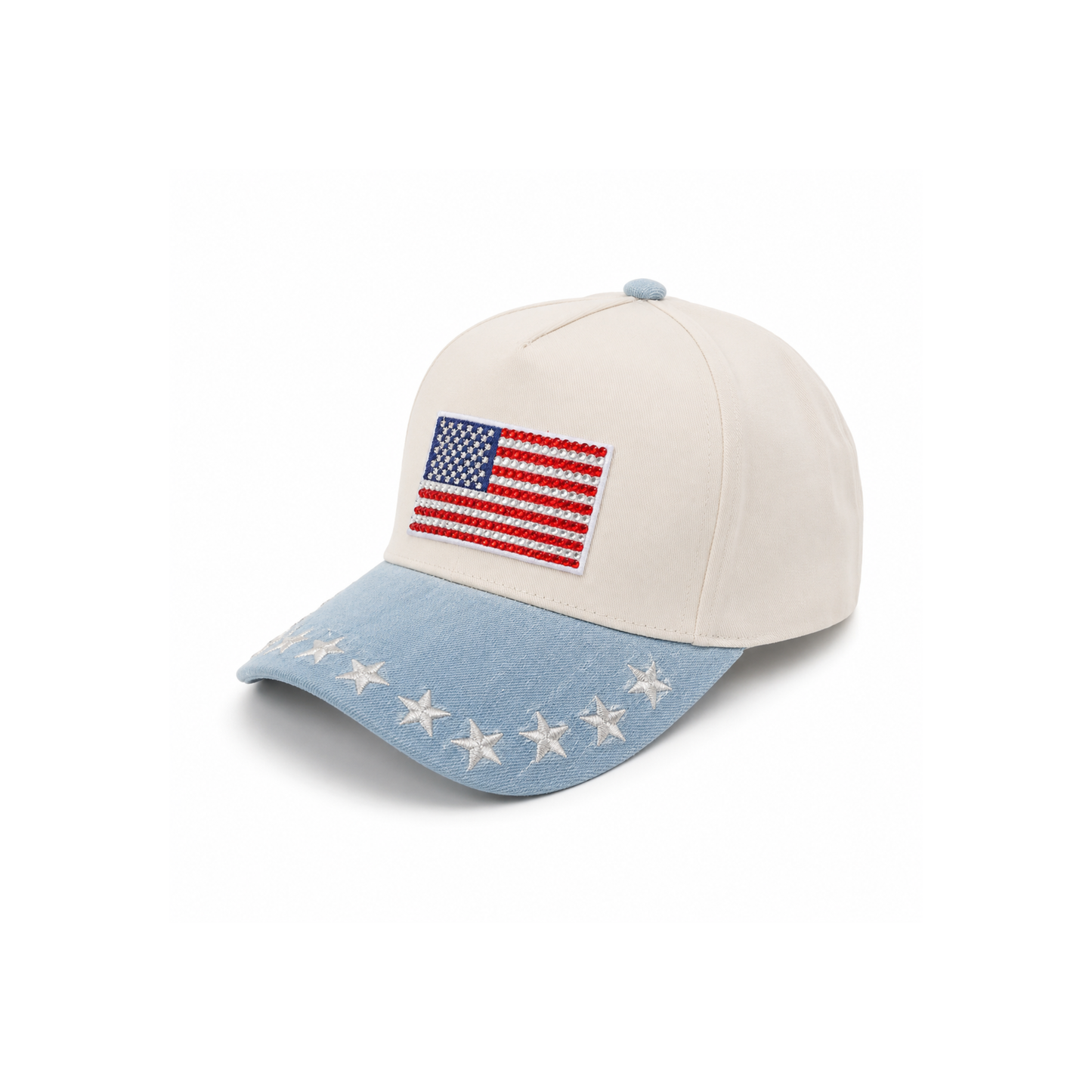 Rhinestone Flag Trucker Cap