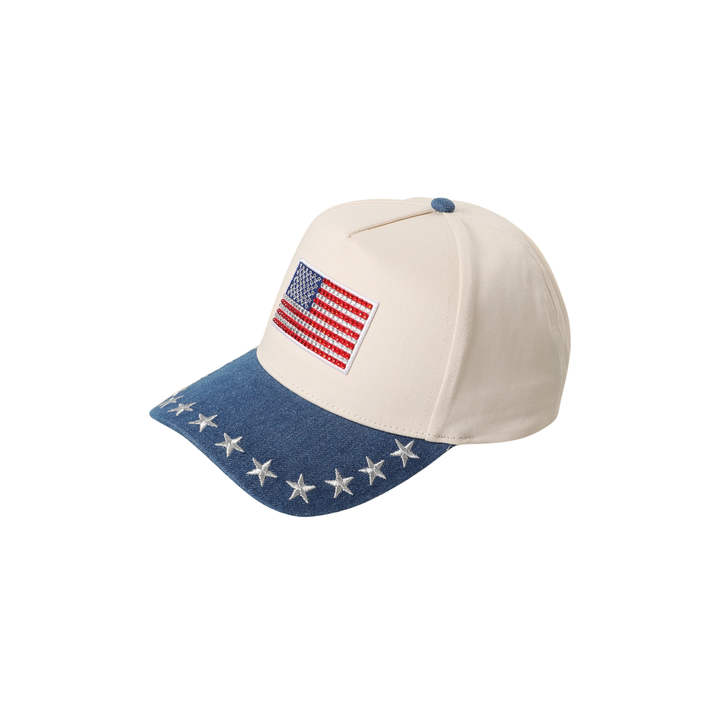 Rhinestone Flag Trucker Cap