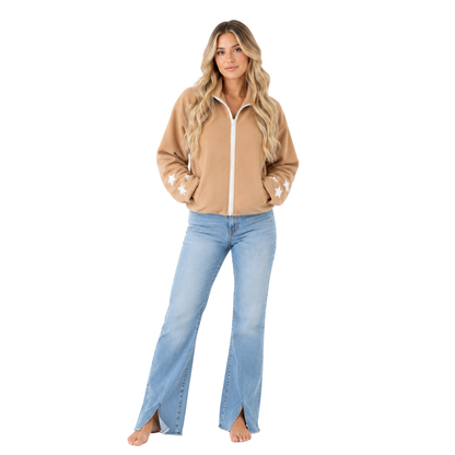 Star Sleeve Fleece Jacket  Description