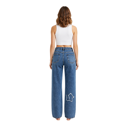 Western Star Patch Wide-Leg Jeans