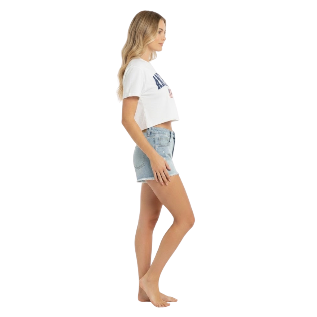 USA Flag Crop Tee